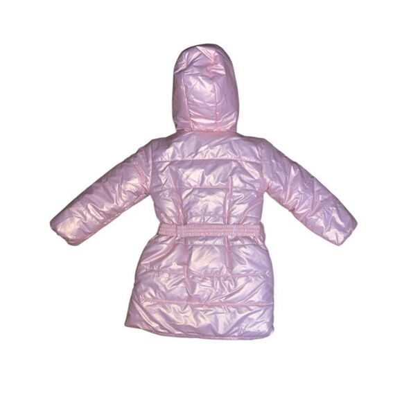 Le Chic Metallic Quilted Hooded Puffer Coat - Picture 3 of 6
